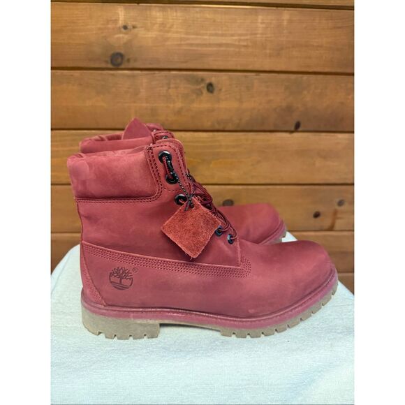 Timberland Men’s Premium 6-Inch Waterproof  Boots burgundy Sz 10.5 main image 8